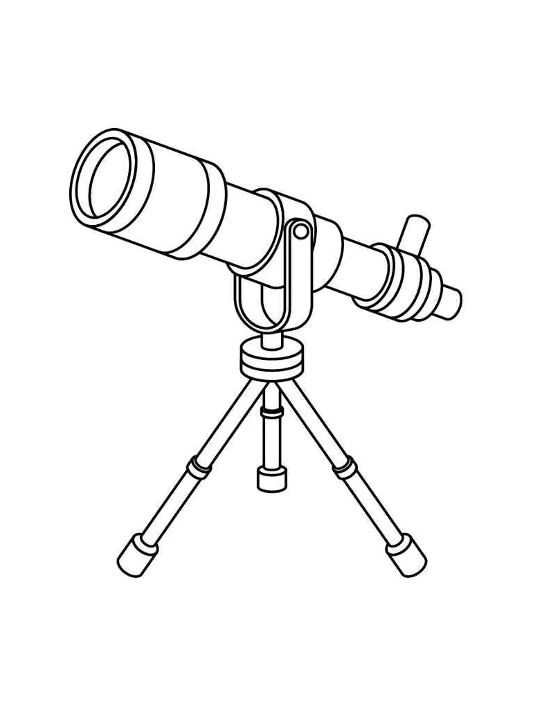 Telescope coloring pages printable coloring page