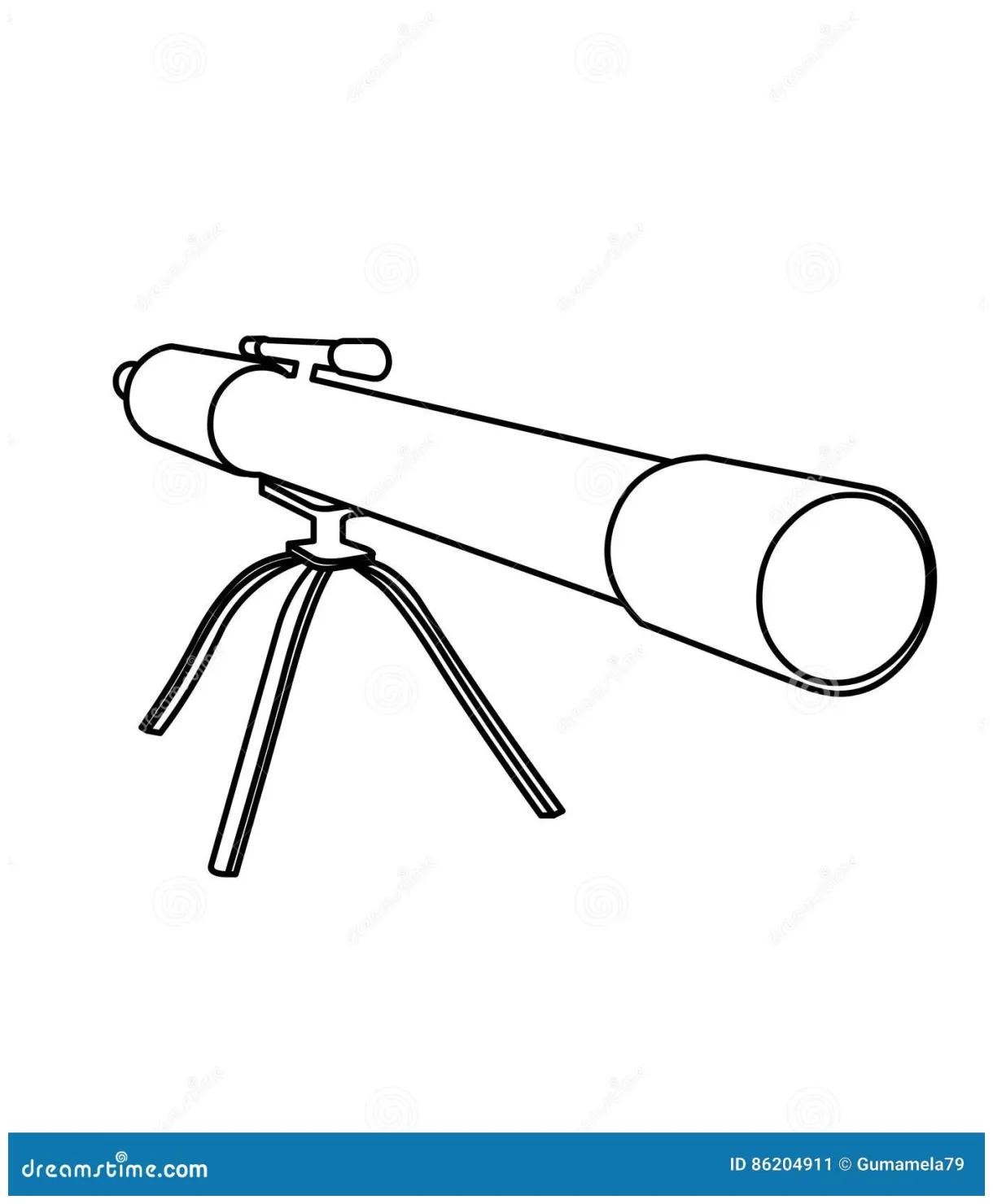 Telescope coloring page stock illustration. illustration of black