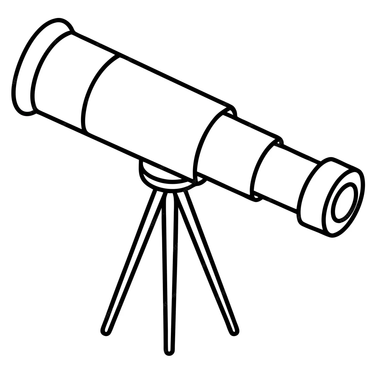 Premium vector telescope outline coloring book page line art