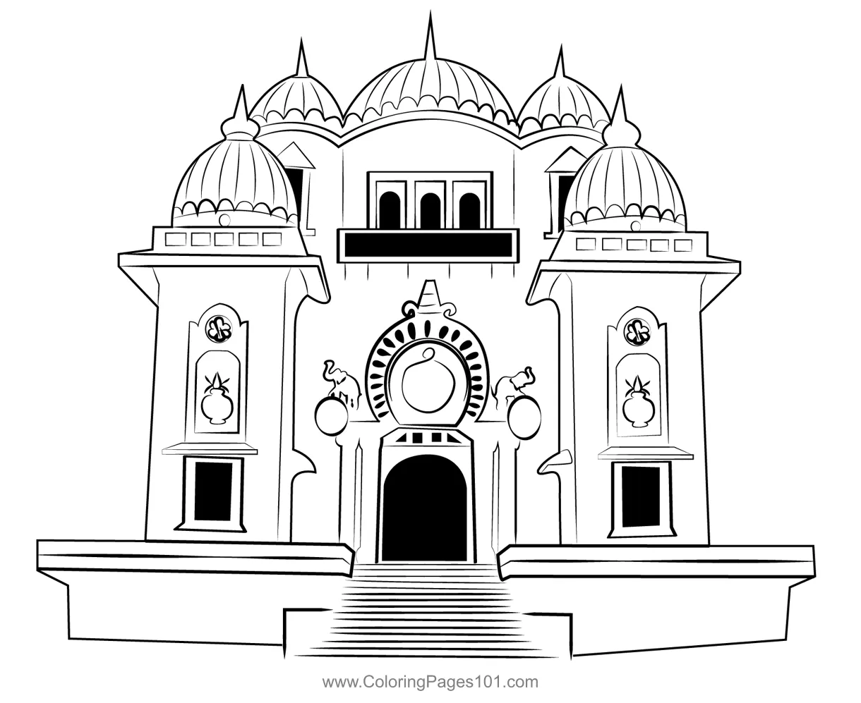 Temple 7 coloring page for kids free temples printable coloring pages