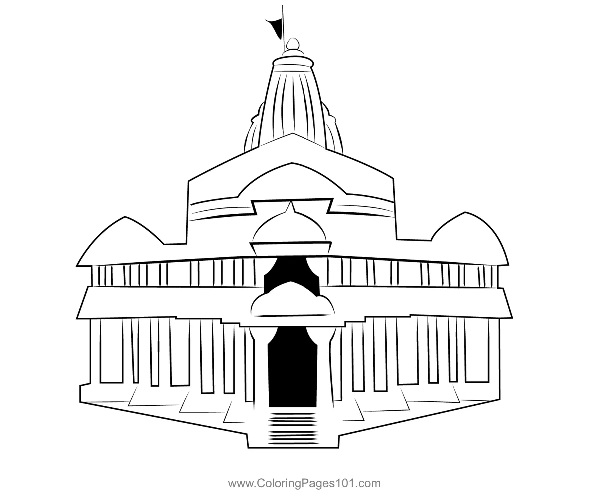 Temple 3 coloring page for kids free temples printable coloring pages printable coloring page