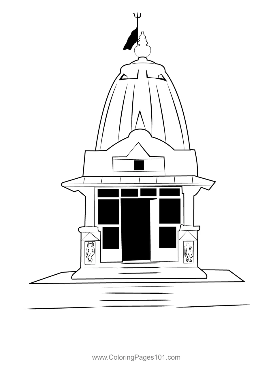 Temple 2 coloring page for kids free temples printable coloring pages
