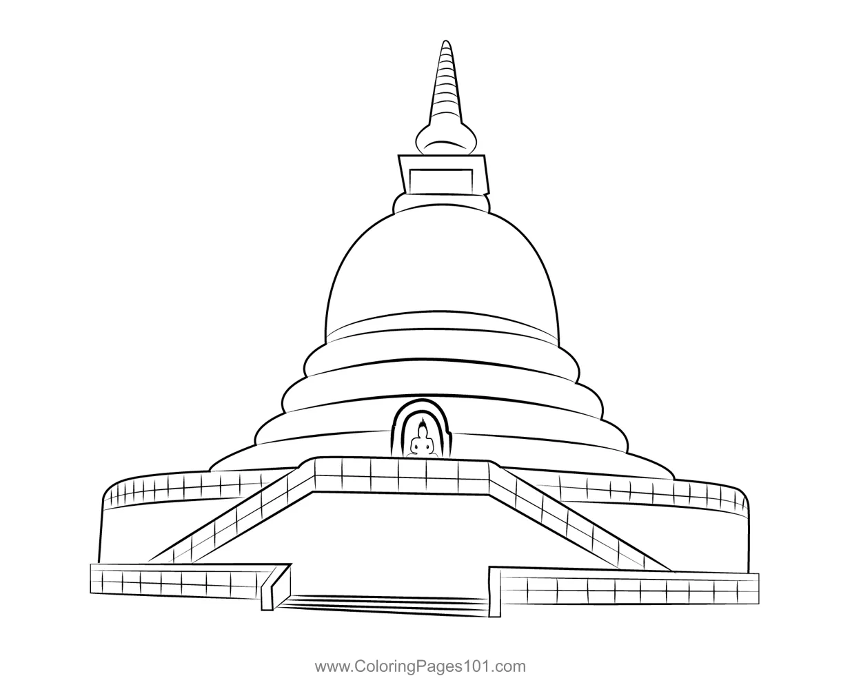 Temple 9 coloring page for kids free temples printable coloring pages