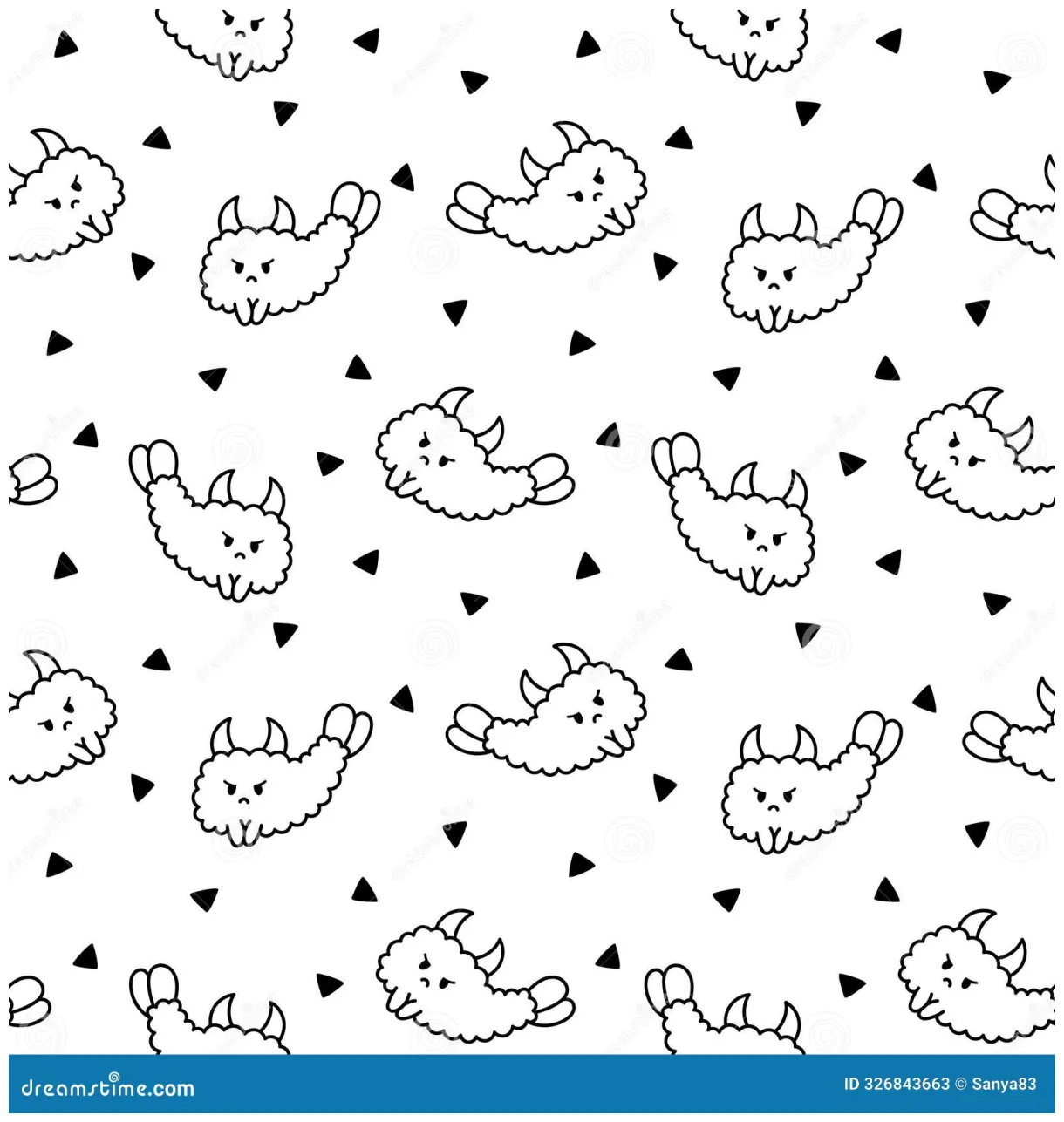 Funny tempura shrimp characters. coloring page stock vector