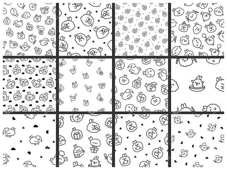 Happy kawaii tempura shrimp. coloring page stock illustration