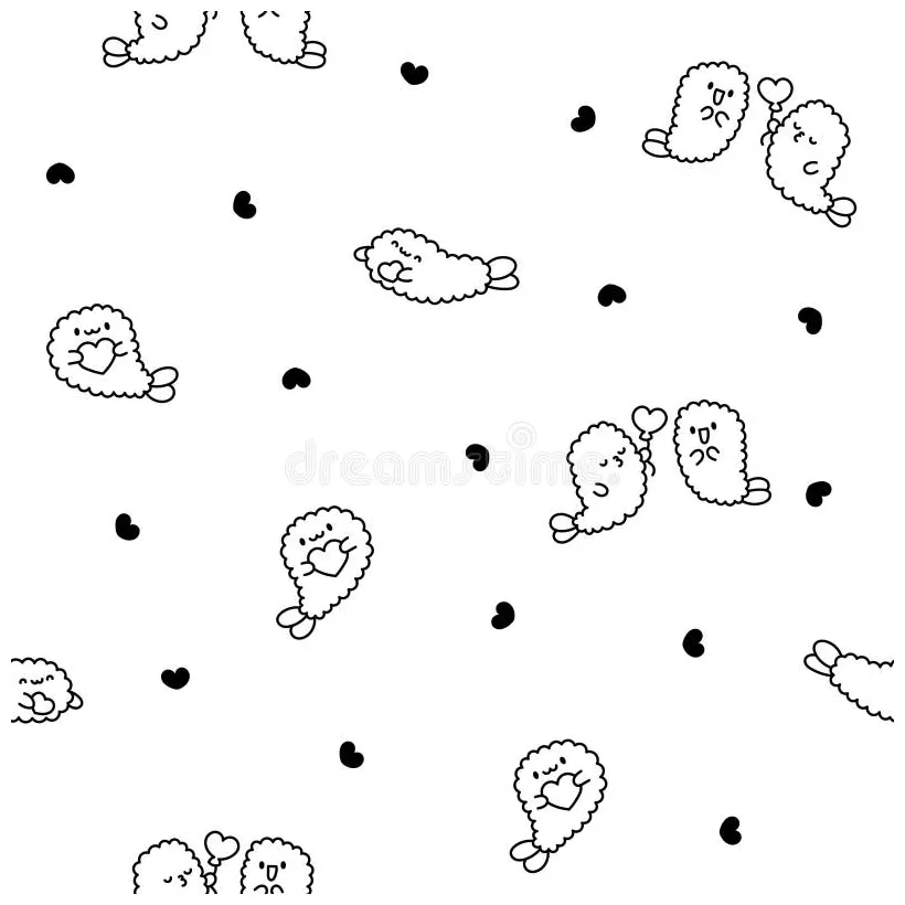 Funny tempura shrimp characters. coloring page stock vector printable coloring page