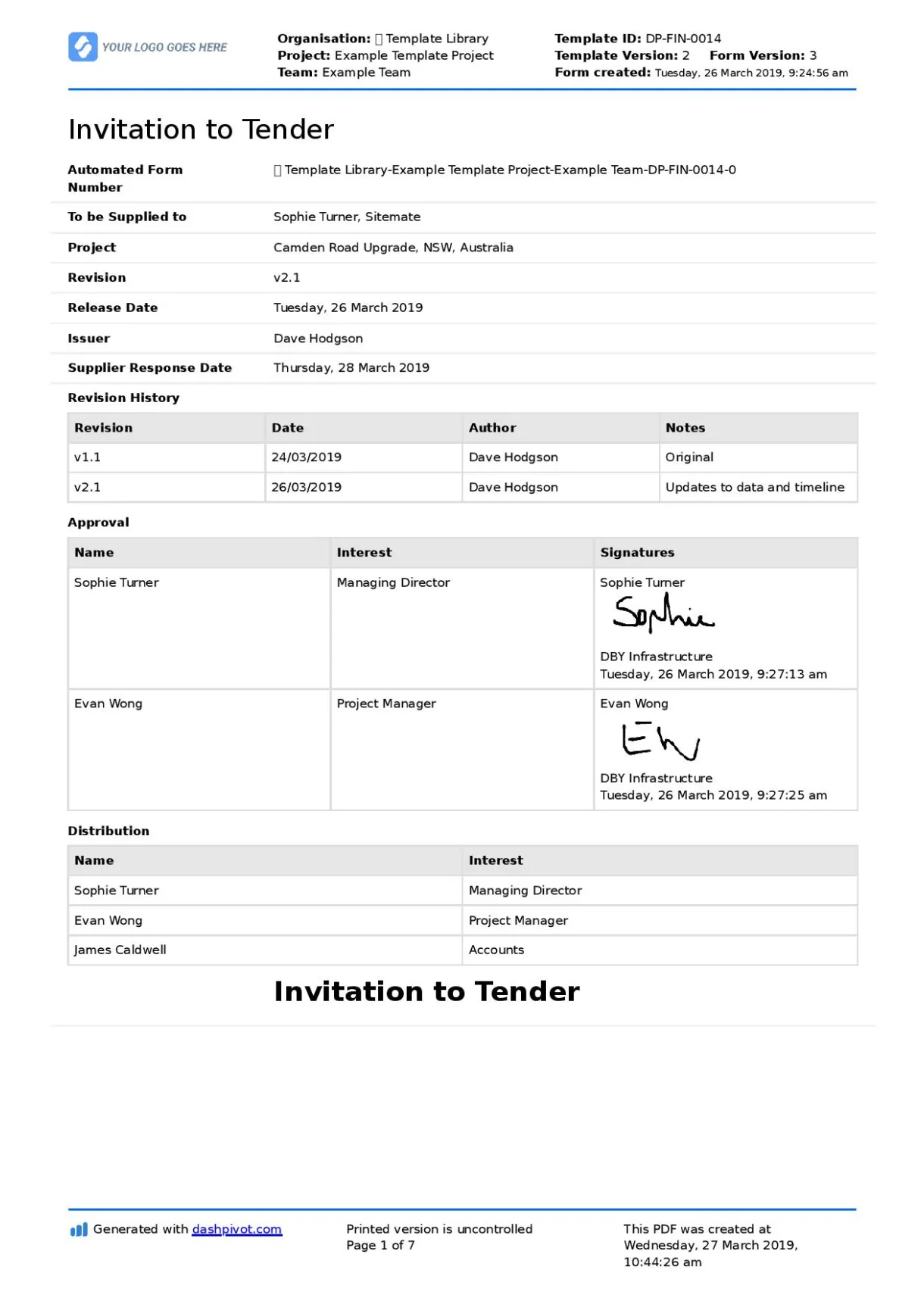 Invitation to tender letter sample letter and editable examples