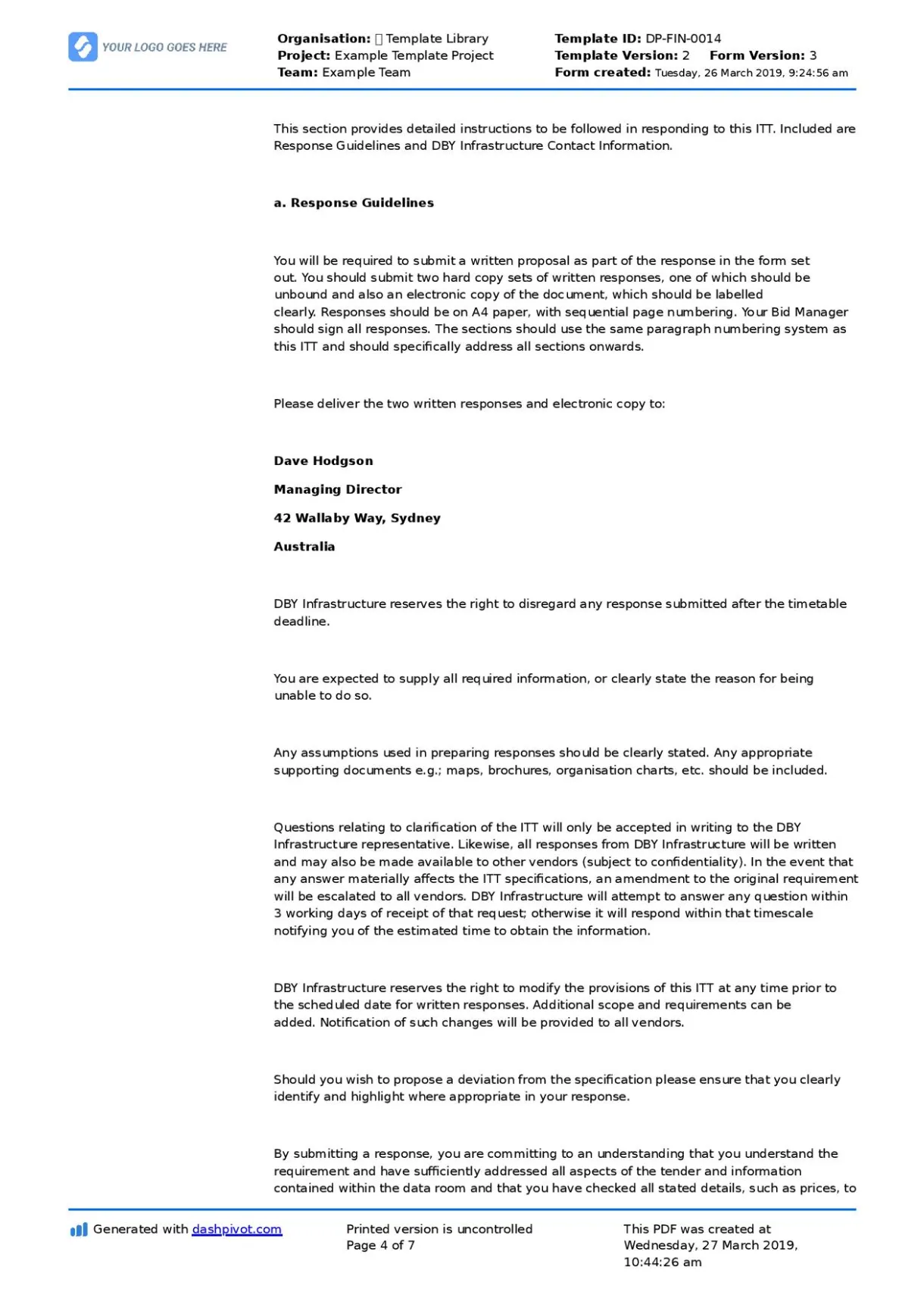 Invitation to tender letter sample letter and editable examples