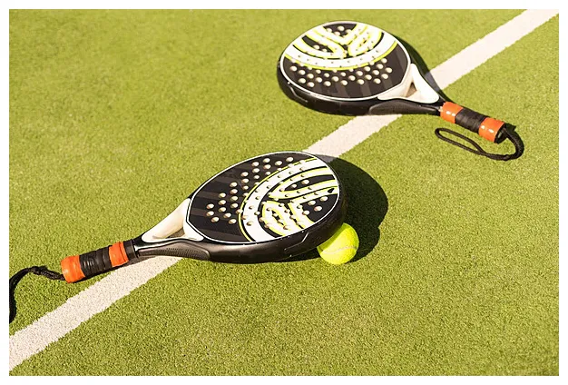 Paddle Tennis Objects And Court Standing Tennis Wide Photo Background