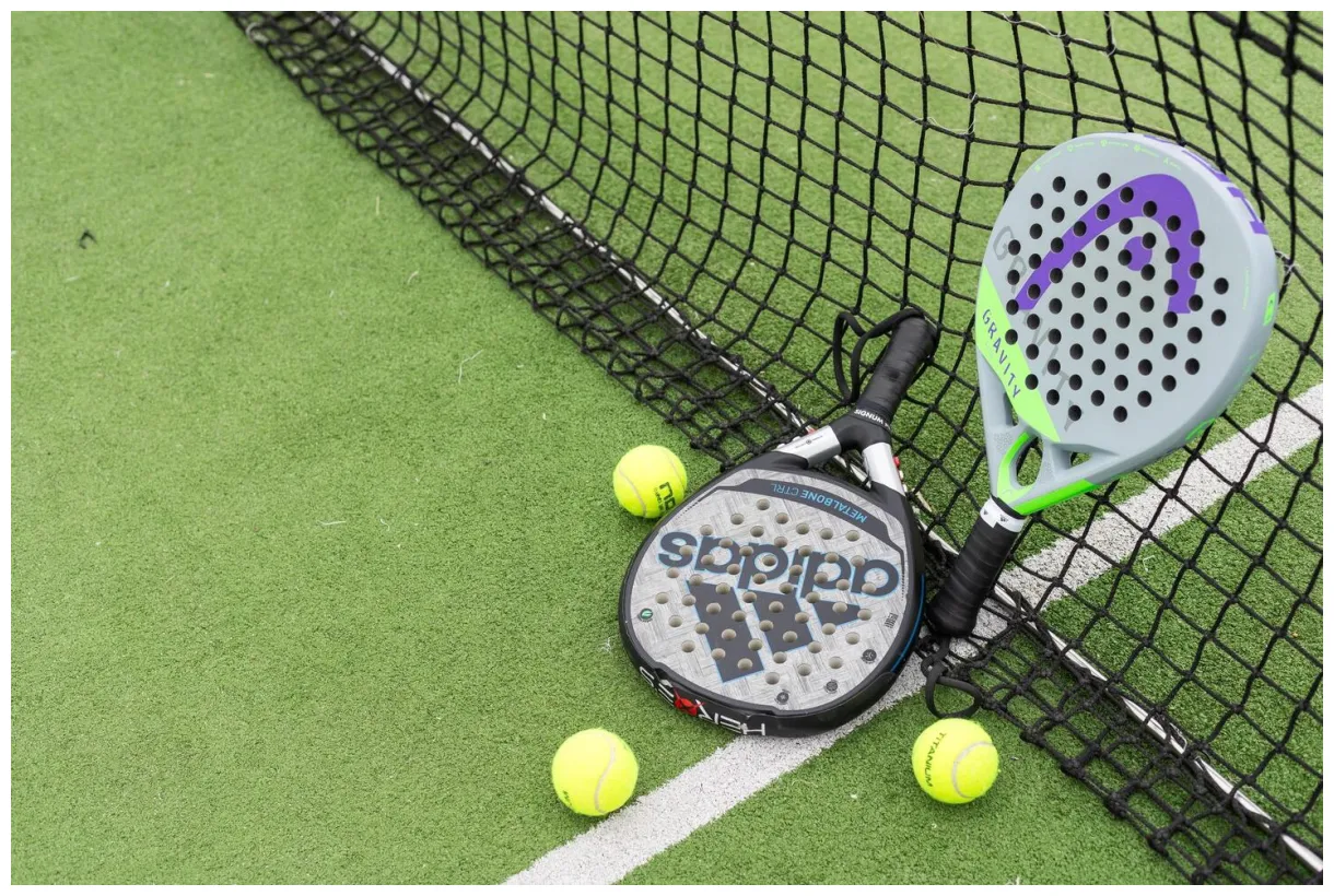 Ukraine Kyiv, April 13 2024. Paddle tennis objects and court. 45741473