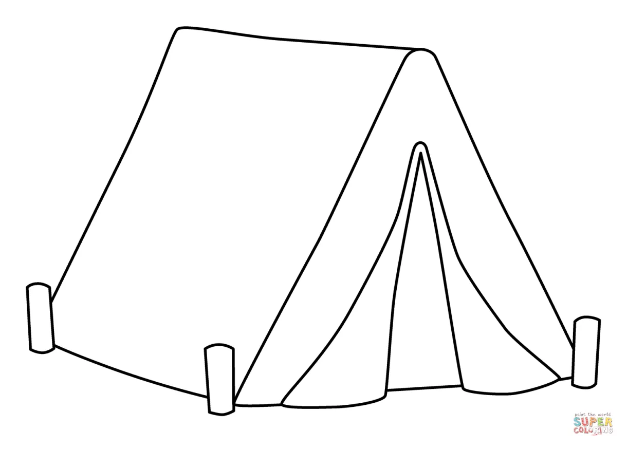 Tent emoji coloring page free printable coloring pages