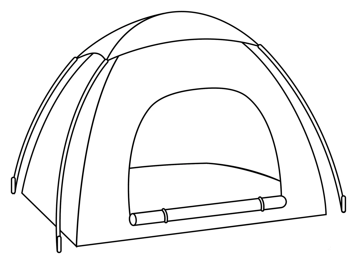 Camping colouringpages