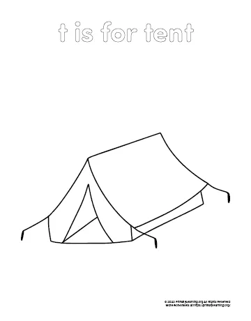 Tent coloring page primarylearning