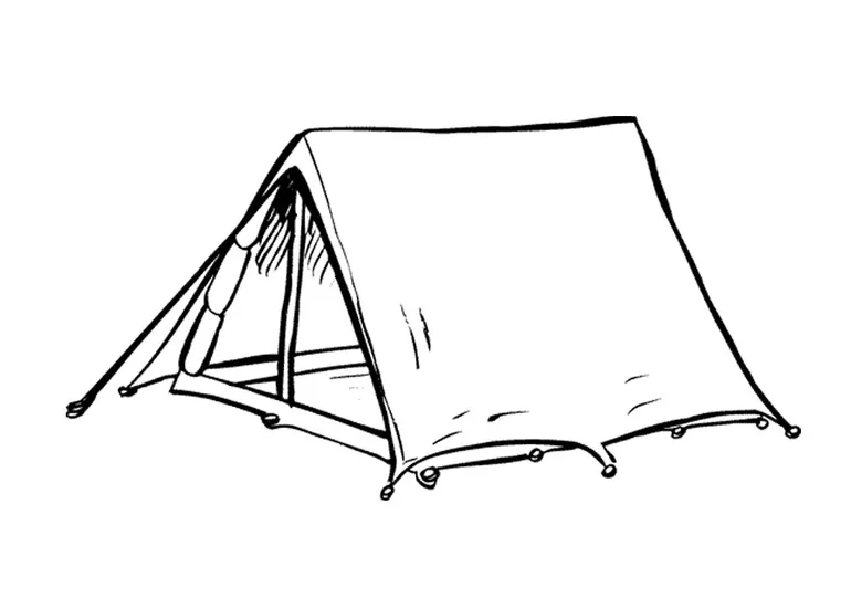 Coloring page tent free printables img 9654