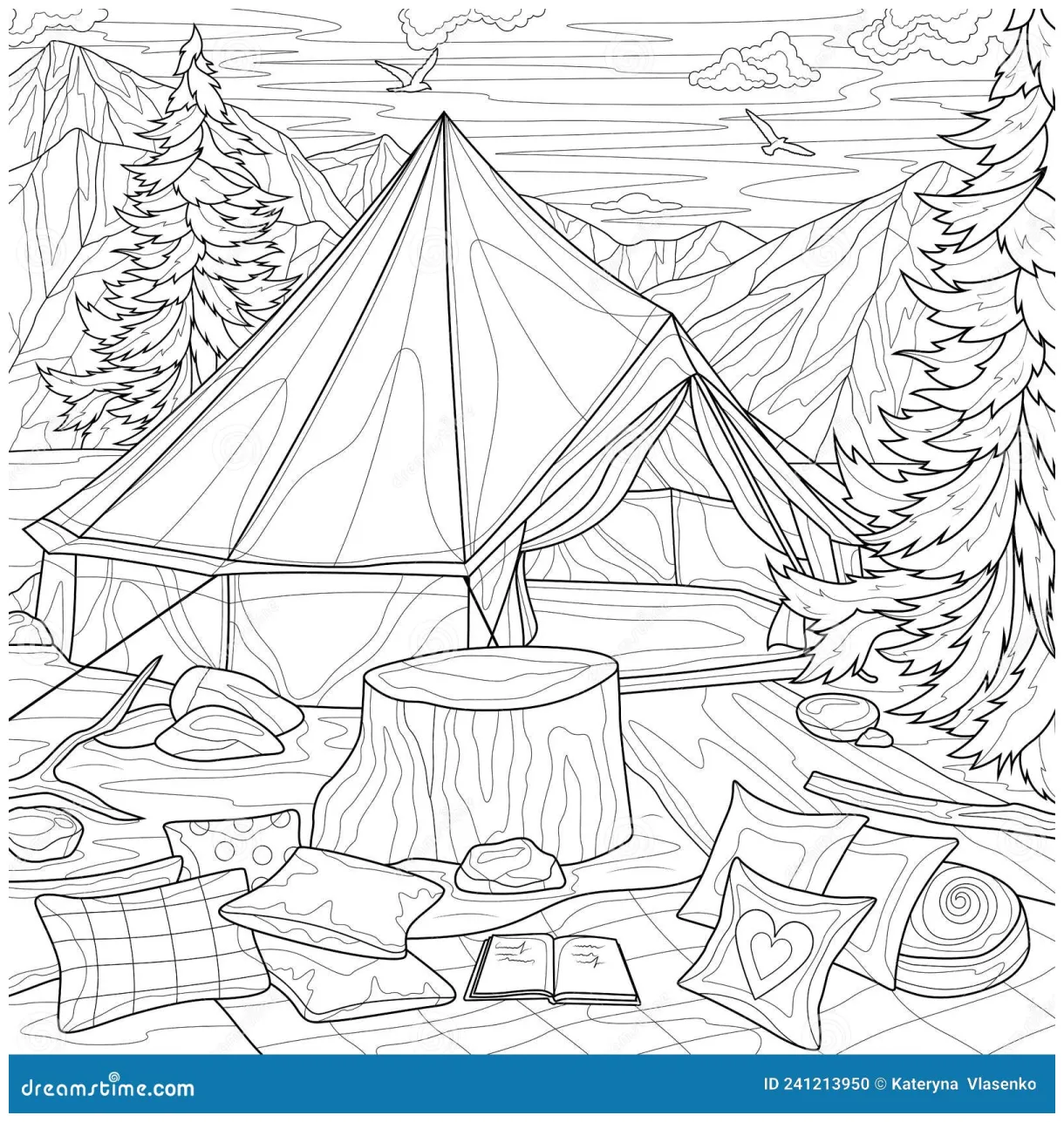 Tent coloring page graphy cartoondealer #50165726