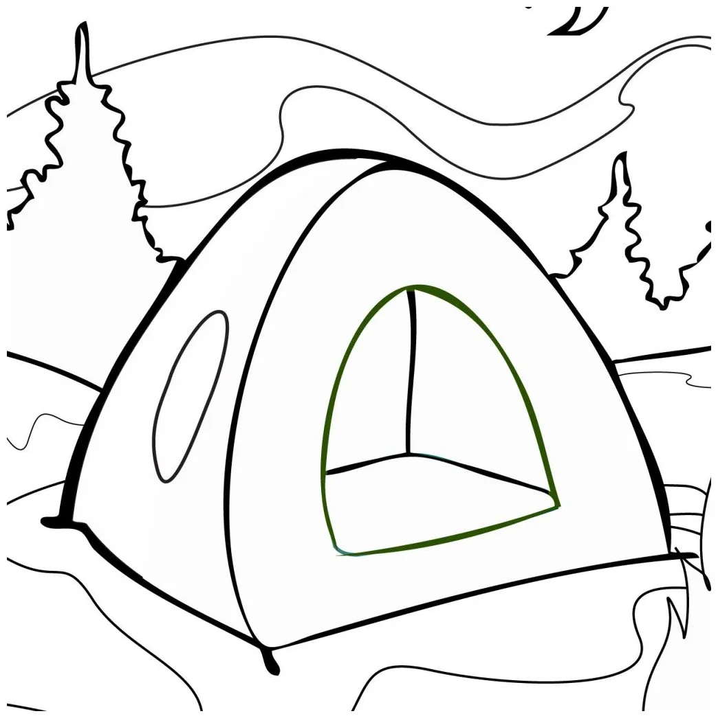 Clipart tent coloring page, clipart tent coloring page transparent free