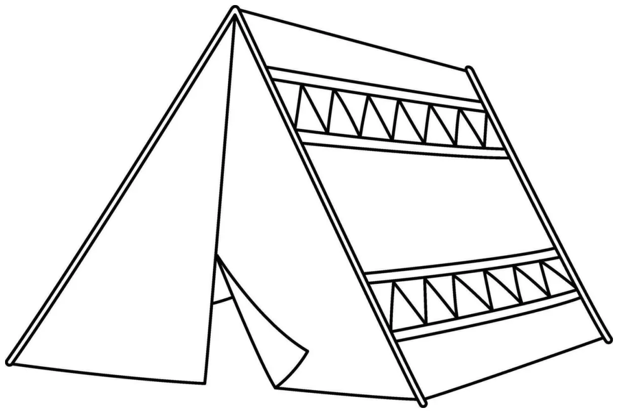 Tent coloring page bear's camping adventure coloring page