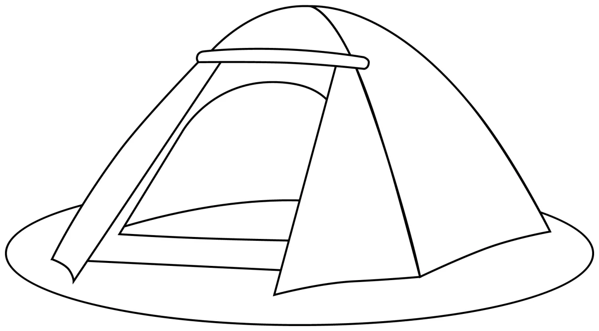 Camping tent coloring page colouringpages