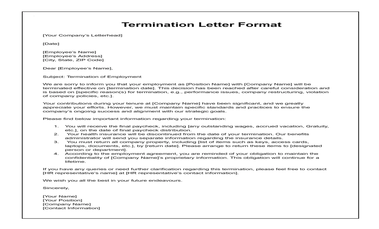 Format of termination letter free vermont lease termination letter