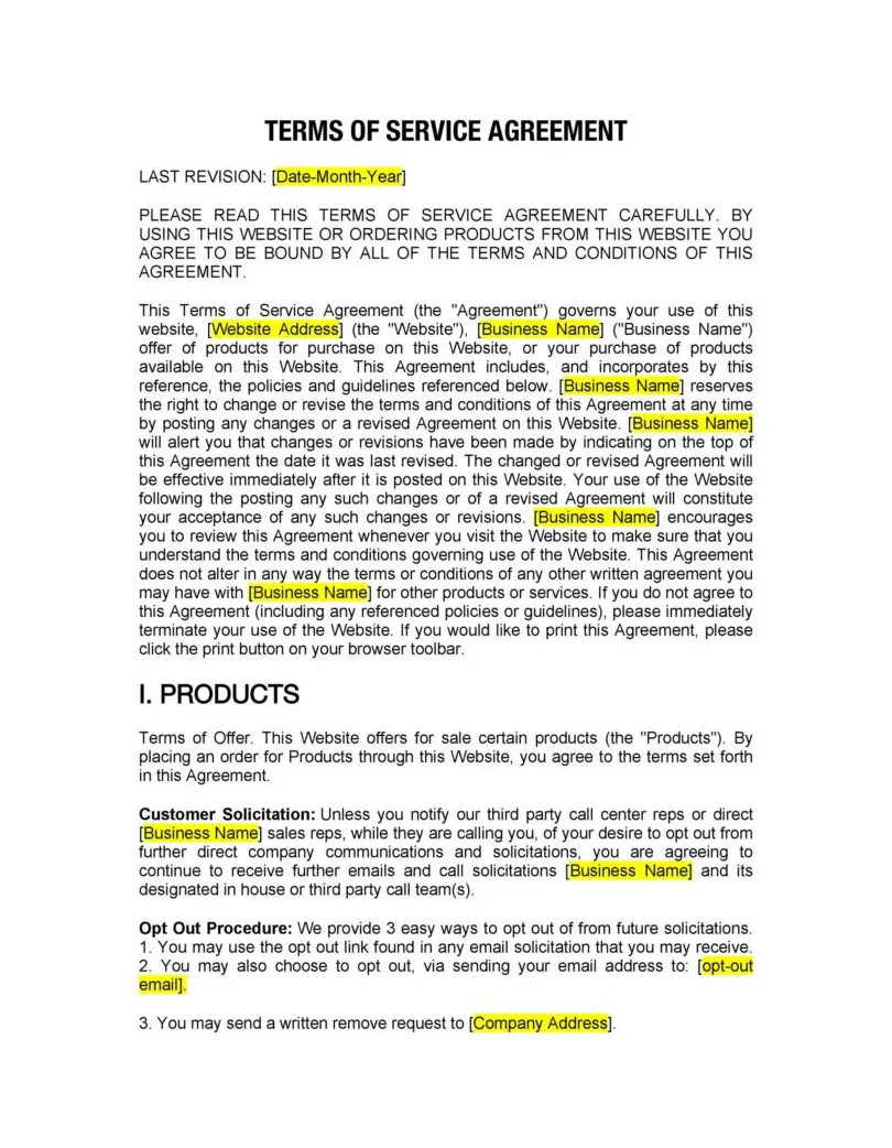 40 free terms and conditions templates for any website ᐅ templatelab