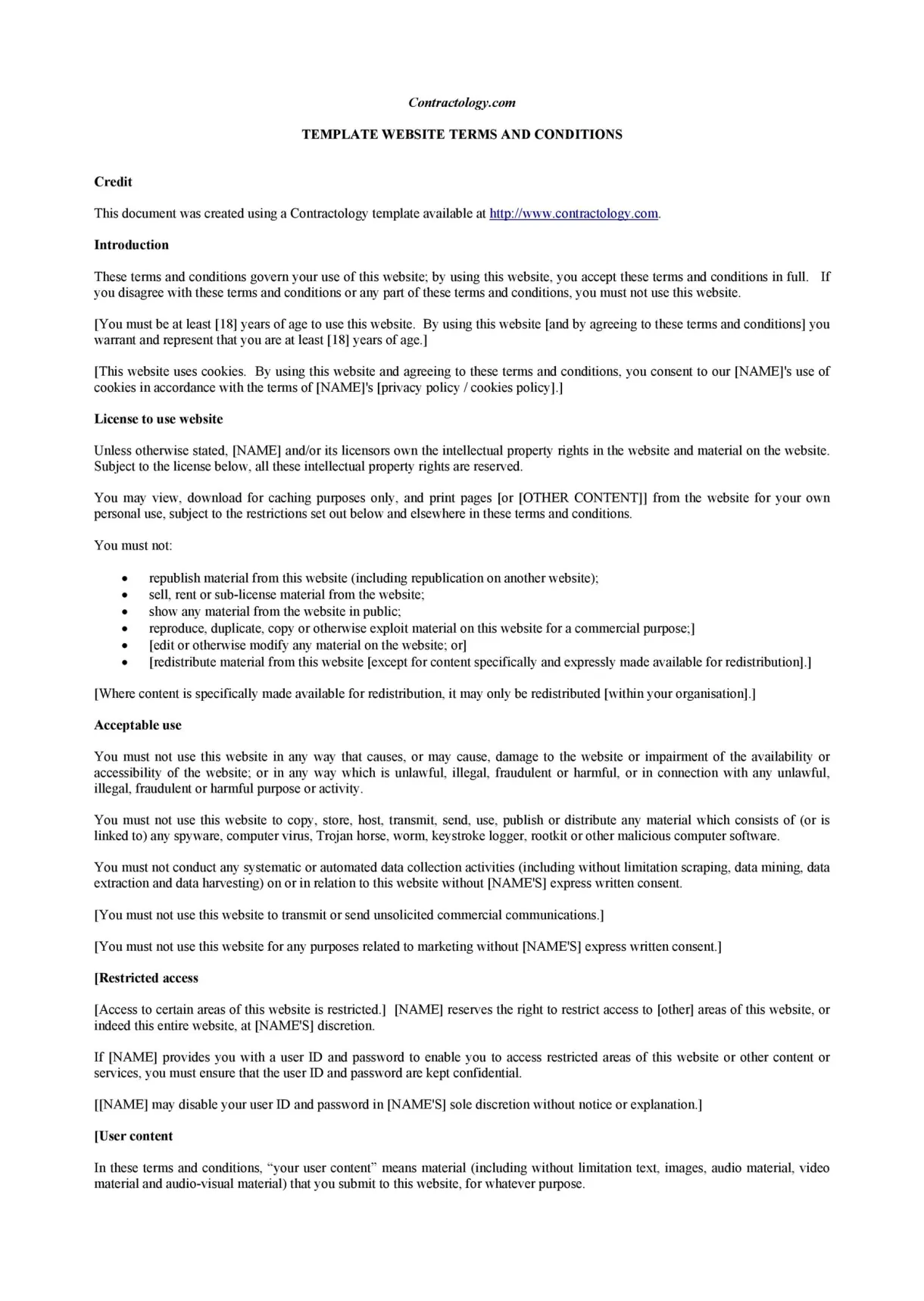 40 free terms and conditions templates for any website ᐅ templatelab