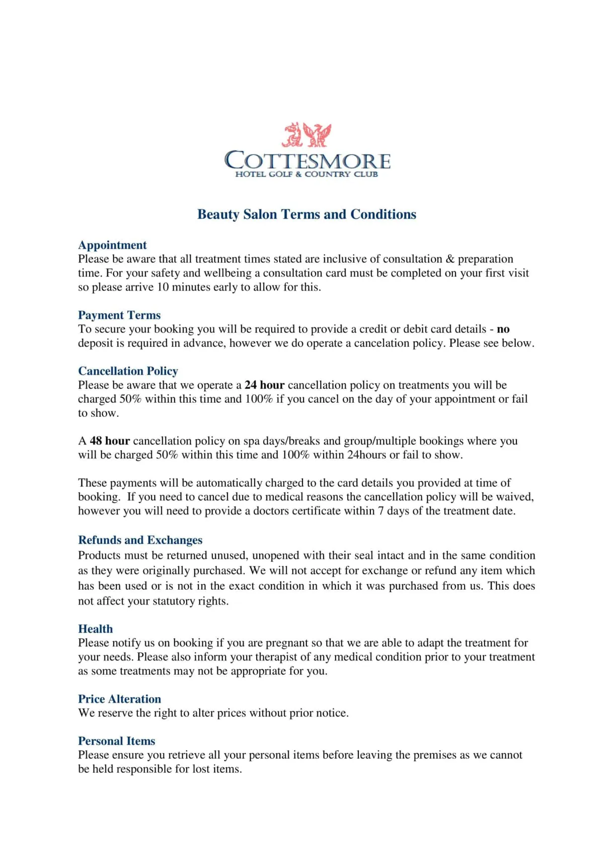 Free printable terms and conditions templates [pdf, word] simple