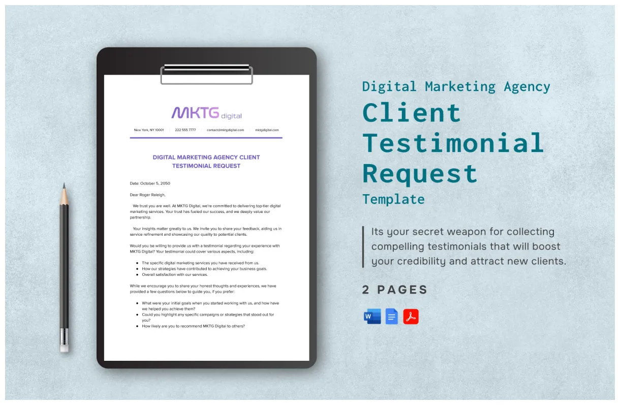 Testimonial templates in pdf template