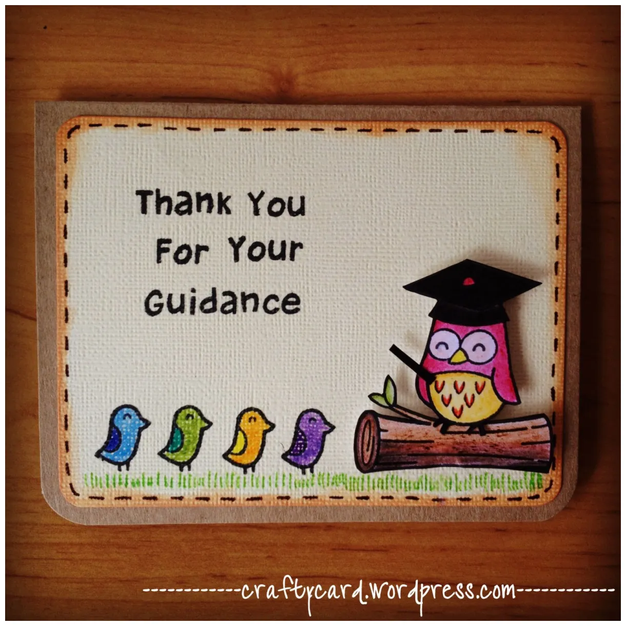 Handmade teacher's day card thank you for your guidance