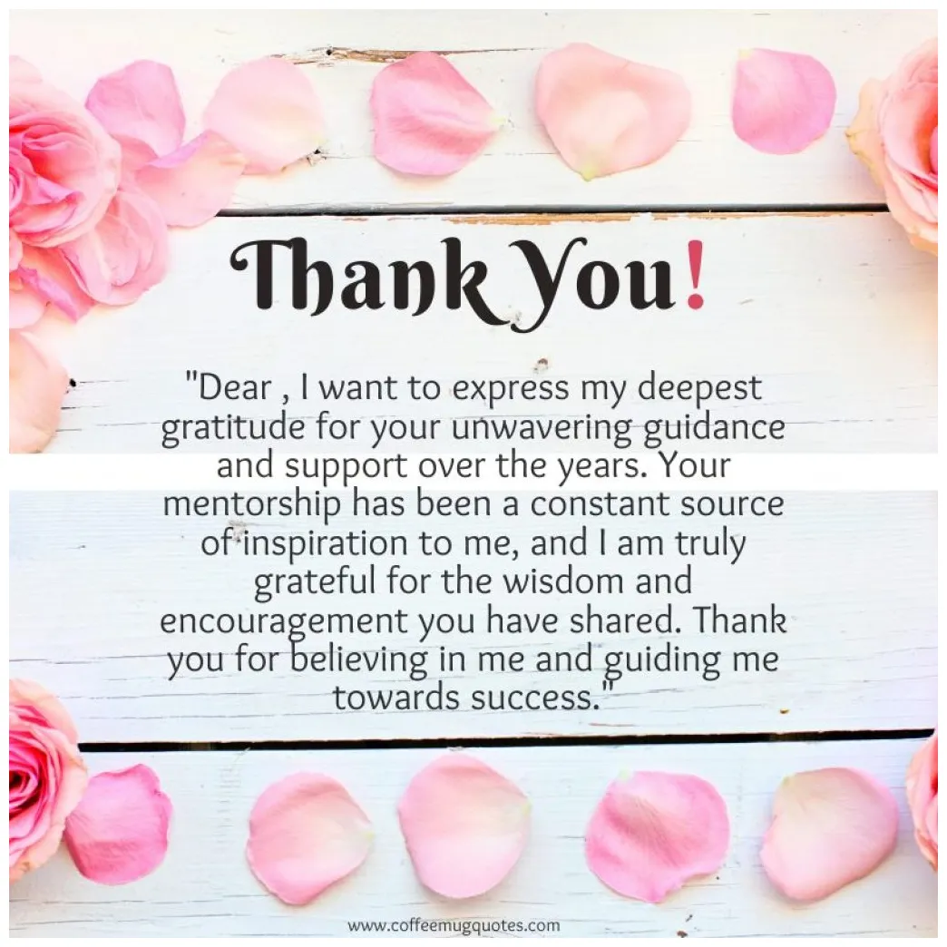 Thank you for your guidance and support top 100 examples