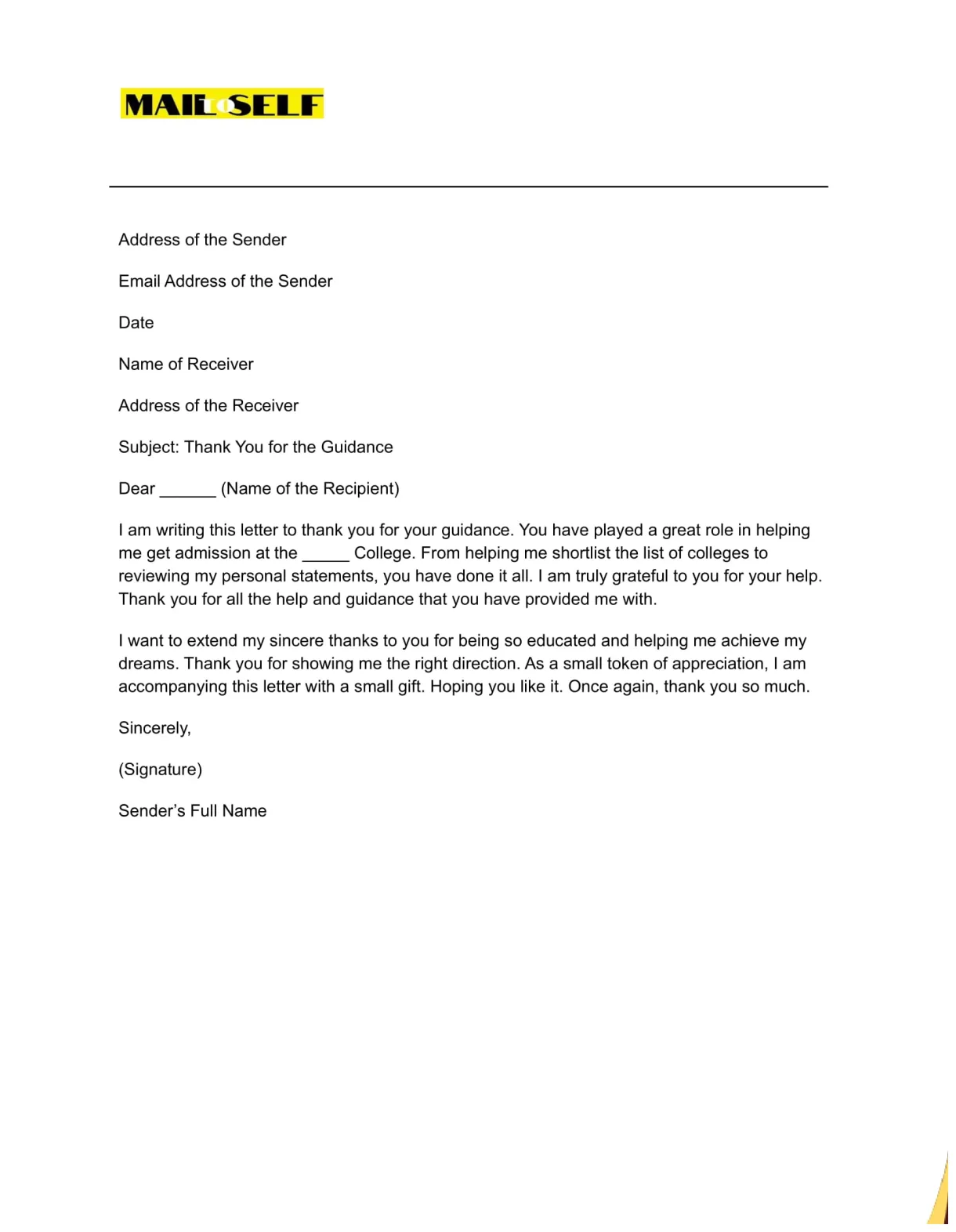 Thank you letter to guidance counselor how to, templates & examples