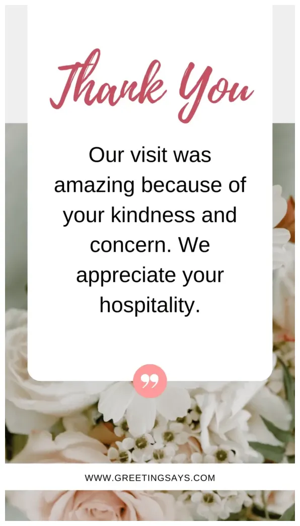 40+ thank you for your hospitality messages and wishes greeting says
