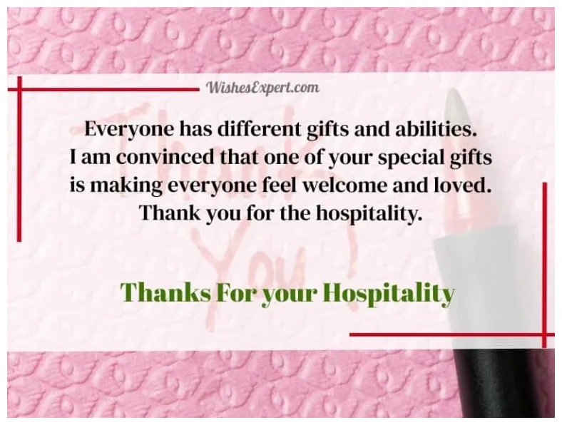 30 amazing thank you for your hospitality messages
