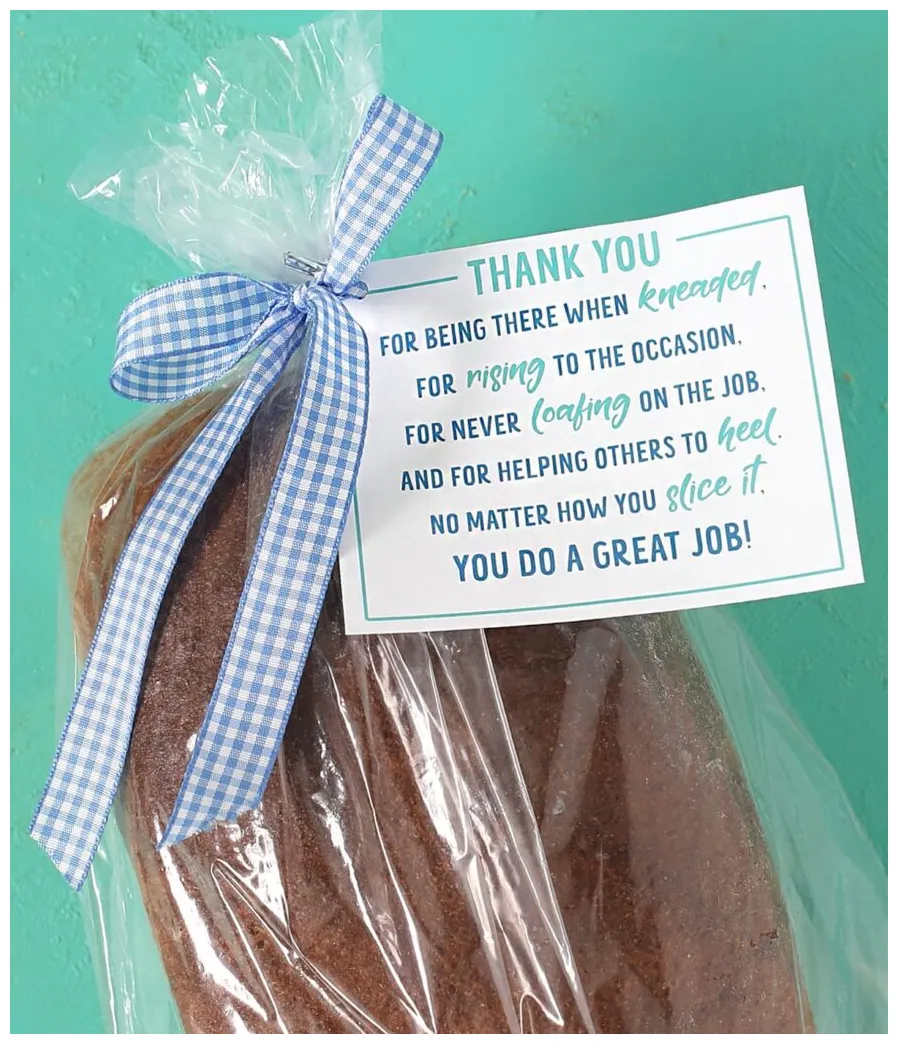 Bread thank you gift printable tag printable coloring page