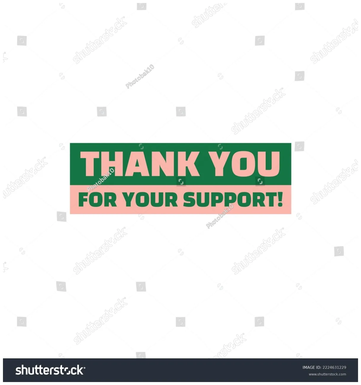 Thank you your support lettre white stock vector