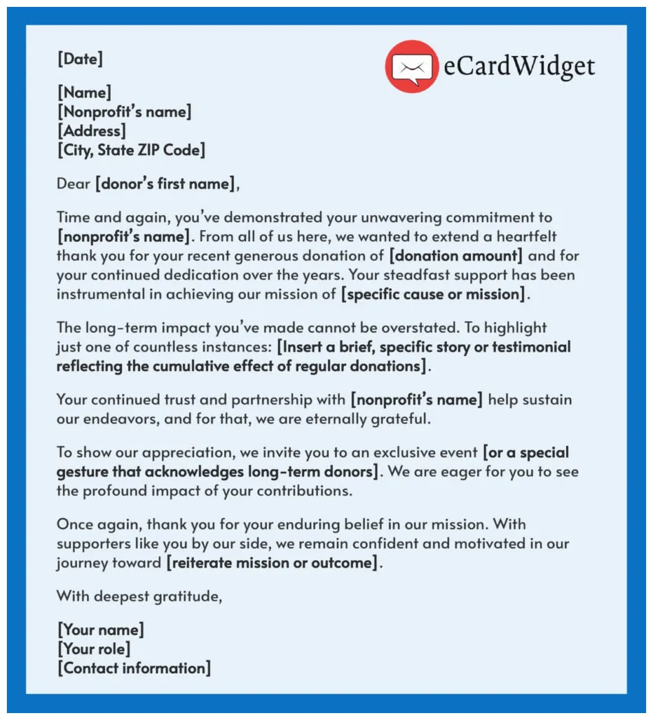 Donor thank you letter examples infoupdate