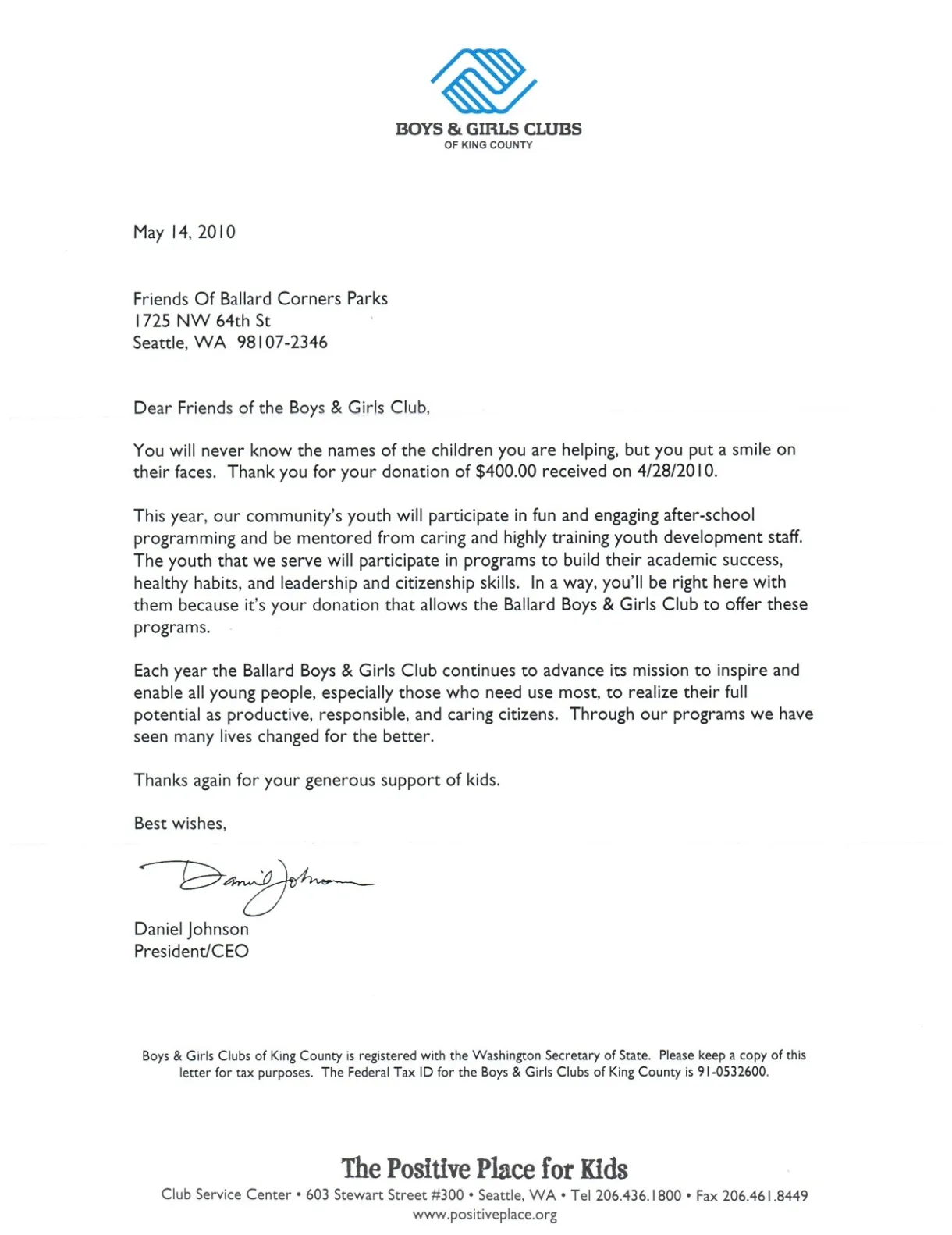 Donor thank you letter emmamcintyre graphy