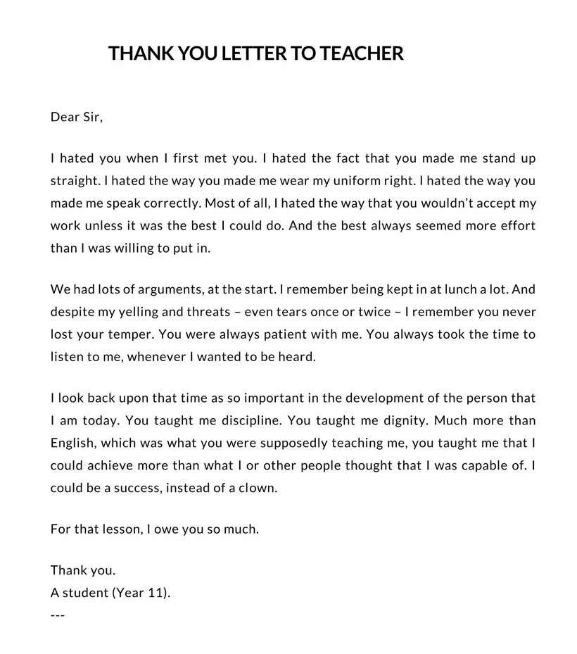 How to Word a Thank You Letter for Teacher (Best Examples)
