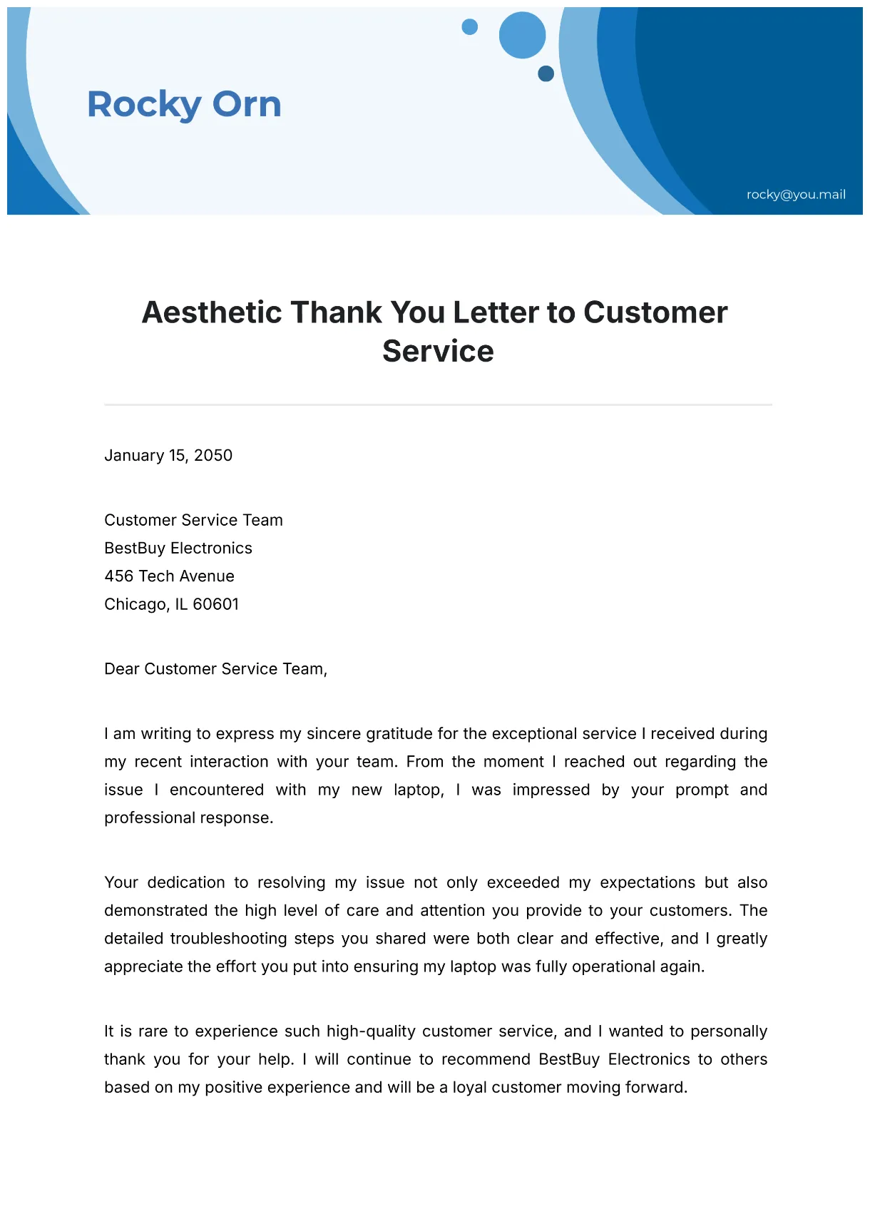 For good customer service infoupdate