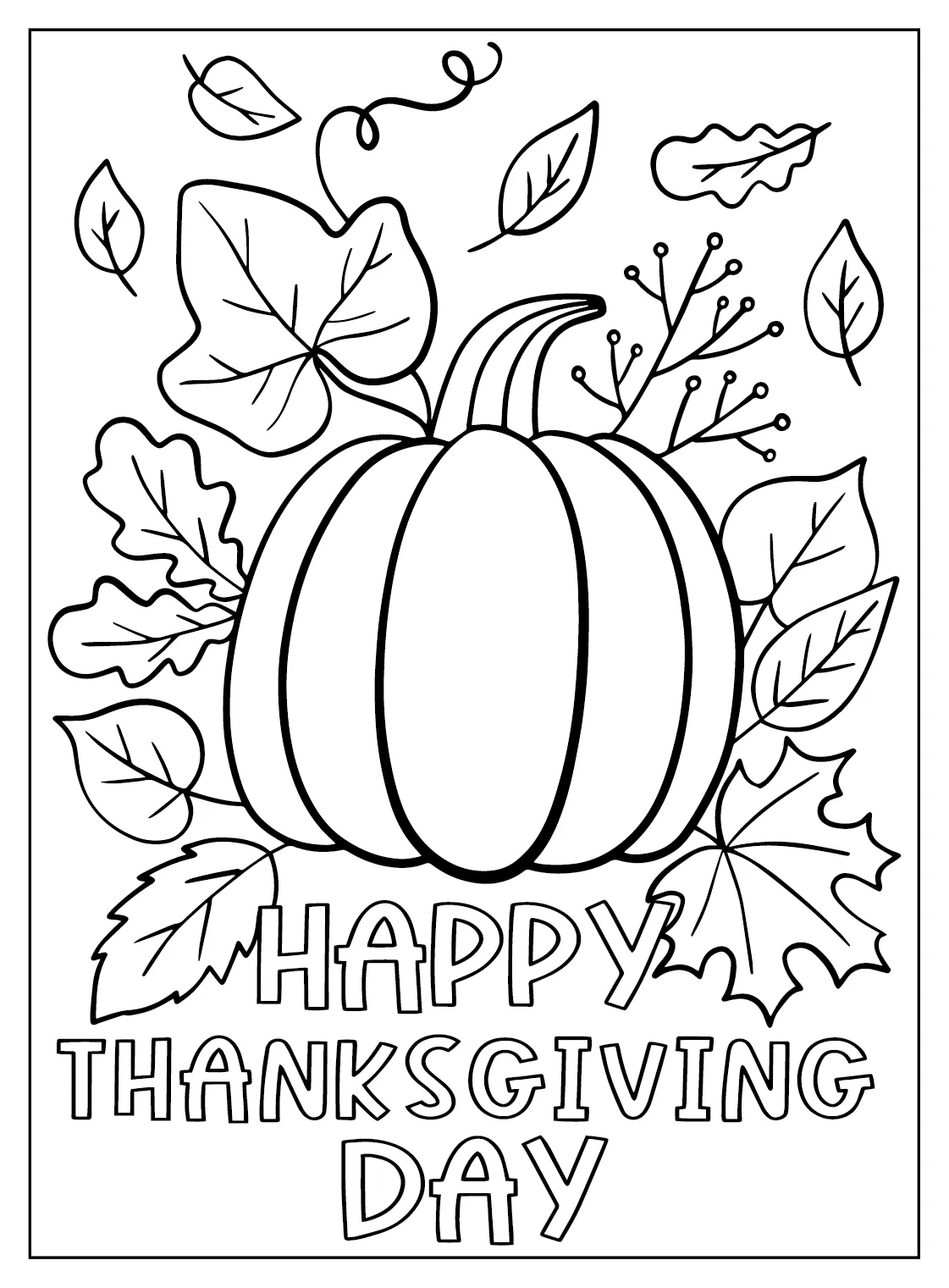 Happy thanksgiving color page free printable coloring pages