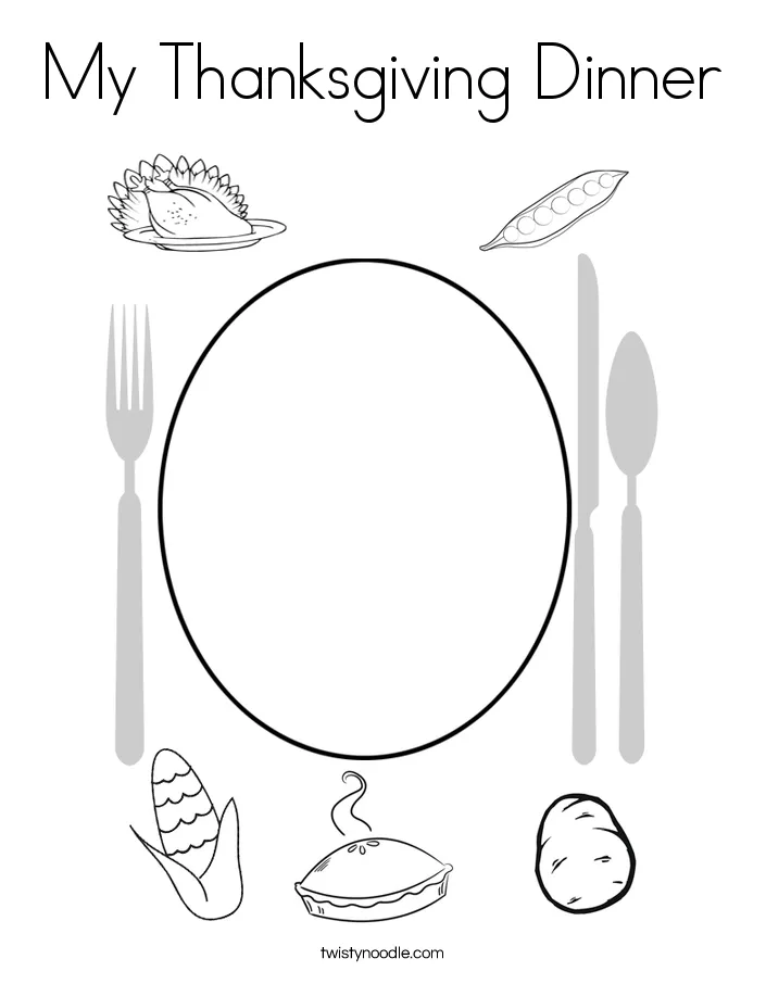 My thanksgiving dinner coloring page twisty noodle