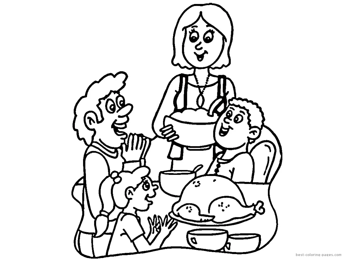 Dinner table coloring page at getcolorings free printable printable coloring page