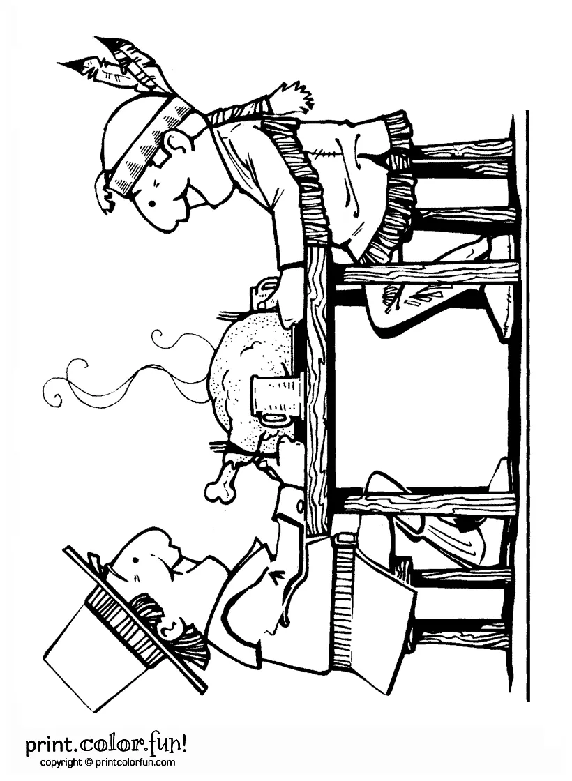 Dinner table coloring page coloring pages