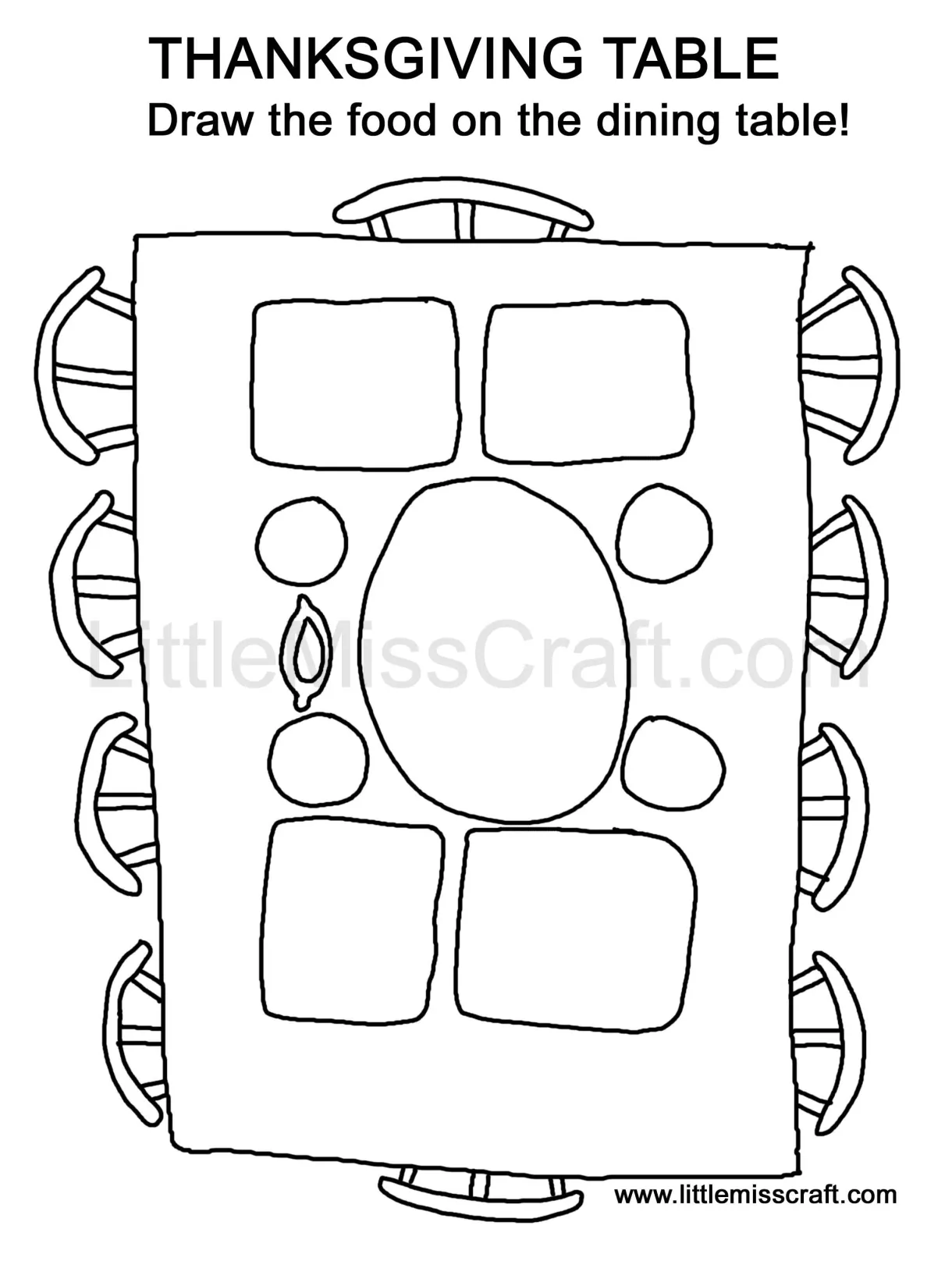 Crafts thanksgiving table doodle coloring page