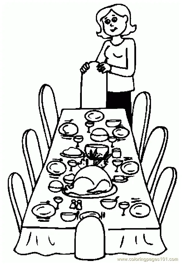 Thanksgiving Feast Coloring Page