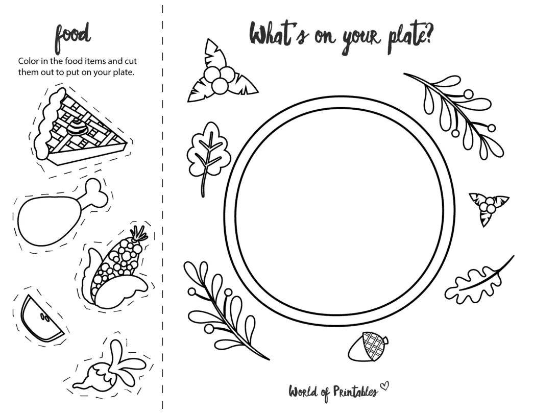 Thanksgiving Feast Coloring Page