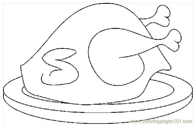 Turkey cooked 02 coloring page free printable coloring pages