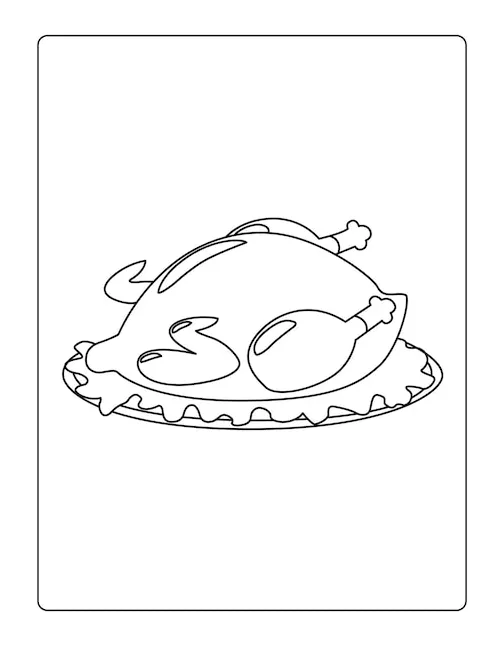 Cooked Turkey Coloring Page