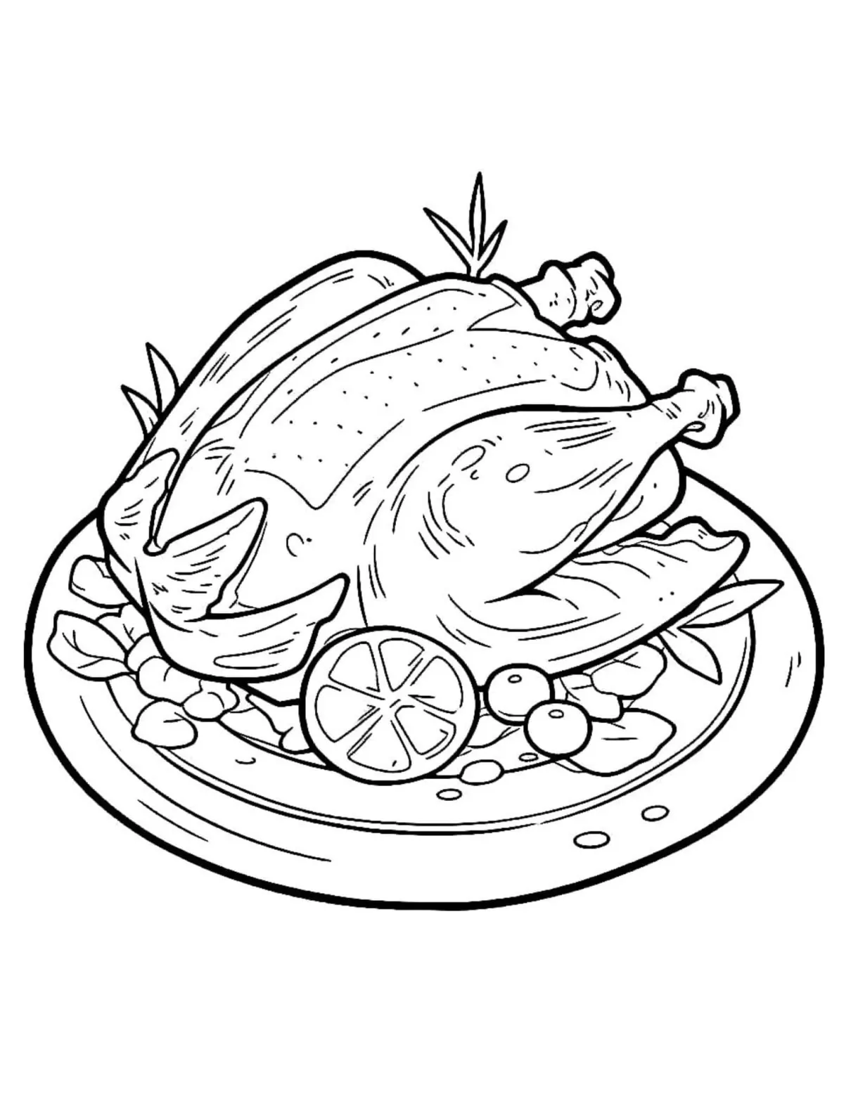 Cooked Turkey Coloring Page