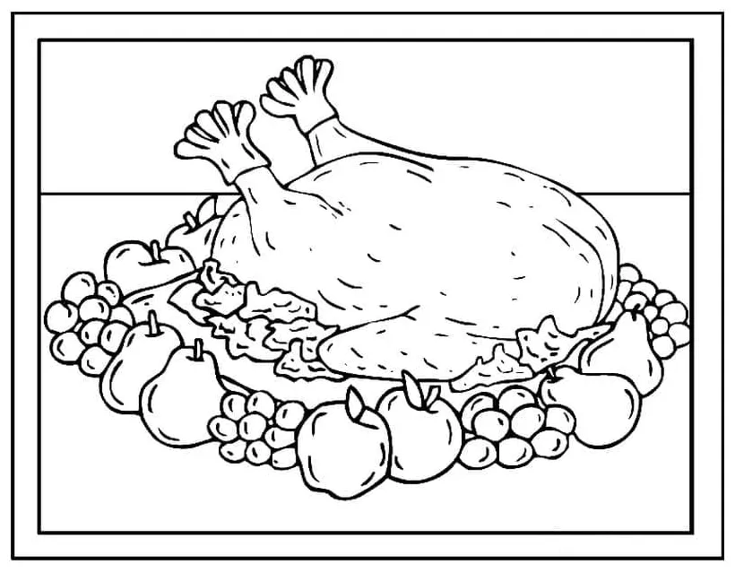 Delicious Thanksgiving Turkey coloring page - Download, Print or Color
