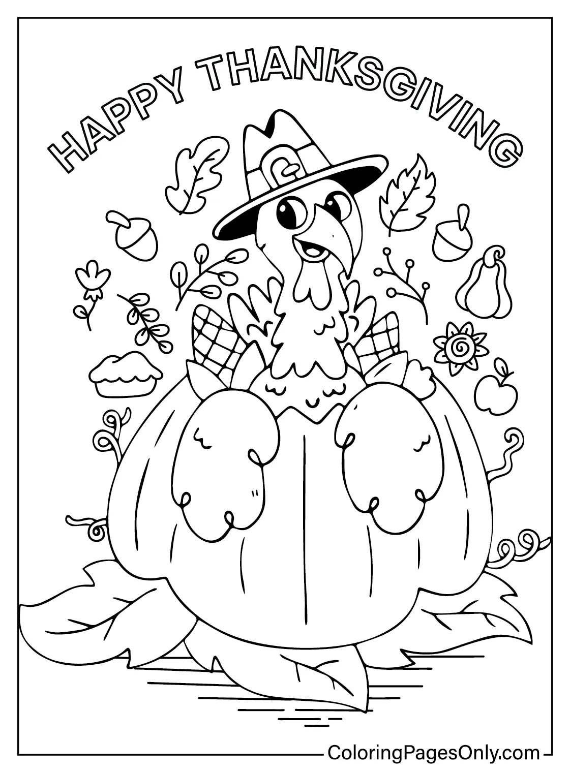 Thanksgiving coloring page turkey free printable coloring pages